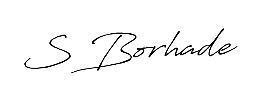 Use a signature maker to create a handwritten signature online. With this signature software, you can design (Antro_Vectra_Bolder) your own signature for name S Borhade. S Borhade signature style 7 images and pictures png