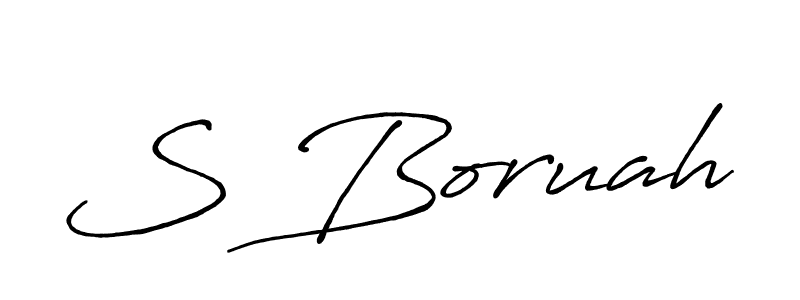 The best way (Antro_Vectra_Bolder) to make a short signature is to pick only two or three words in your name. The name S Boruah include a total of six letters. For converting this name. S Boruah signature style 7 images and pictures png