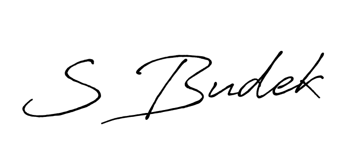 Also You can easily find your signature by using the search form. We will create S Budek name handwritten signature images for you free of cost using Antro_Vectra_Bolder sign style. S Budek signature style 7 images and pictures png