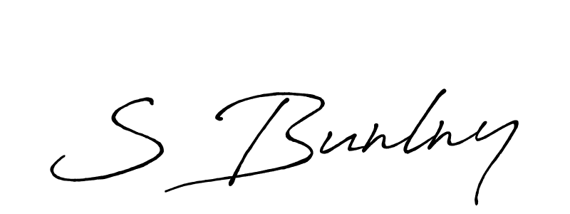 How to make S Bunlny name signature. Use Antro_Vectra_Bolder style for creating short signs online. This is the latest handwritten sign. S Bunlny signature style 7 images and pictures png