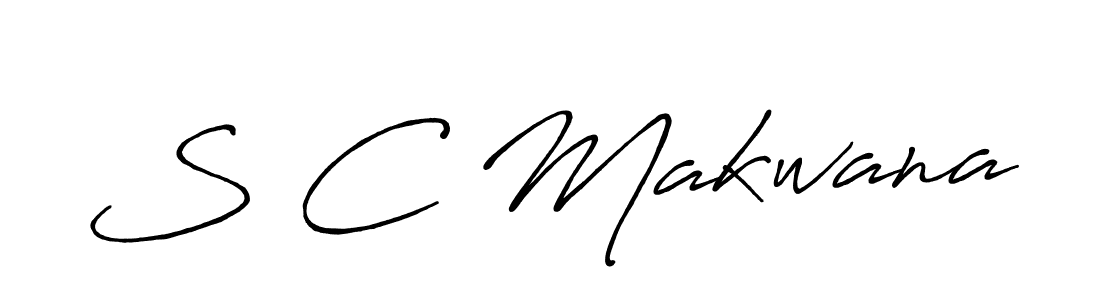 How to make S C Makwana name signature. Use Antro_Vectra_Bolder style for creating short signs online. This is the latest handwritten sign. S C Makwana signature style 7 images and pictures png