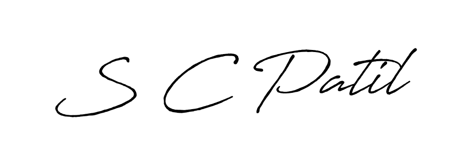 Make a beautiful signature design for name S C Patil. With this signature (Antro_Vectra_Bolder) style, you can create a handwritten signature for free. S C Patil signature style 7 images and pictures png