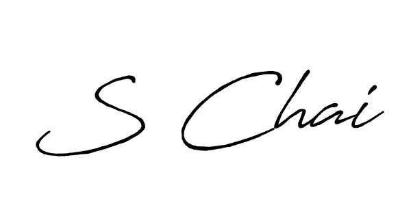 Design your own signature with our free online signature maker. With this signature software, you can create a handwritten (Antro_Vectra_Bolder) signature for name S Chai. S Chai signature style 7 images and pictures png