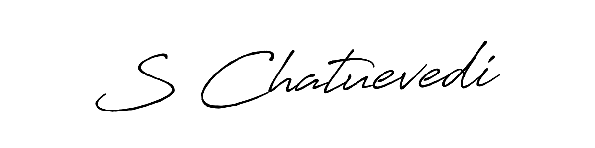 Create a beautiful signature design for name S Chatuevedi. With this signature (Antro_Vectra_Bolder) fonts, you can make a handwritten signature for free. S Chatuevedi signature style 7 images and pictures png