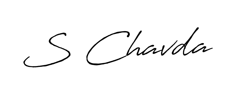 The best way (Antro_Vectra_Bolder) to make a short signature is to pick only two or three words in your name. The name S Chavda include a total of six letters. For converting this name. S Chavda signature style 7 images and pictures png