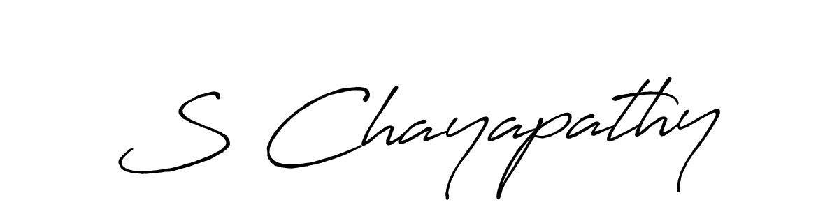 Use a signature maker to create a handwritten signature online. With this signature software, you can design (Antro_Vectra_Bolder) your own signature for name S Chayapathy. S Chayapathy signature style 7 images and pictures png