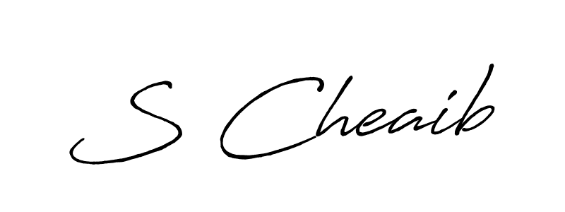 Use a signature maker to create a handwritten signature online. With this signature software, you can design (Antro_Vectra_Bolder) your own signature for name S Cheaib. S Cheaib signature style 7 images and pictures png