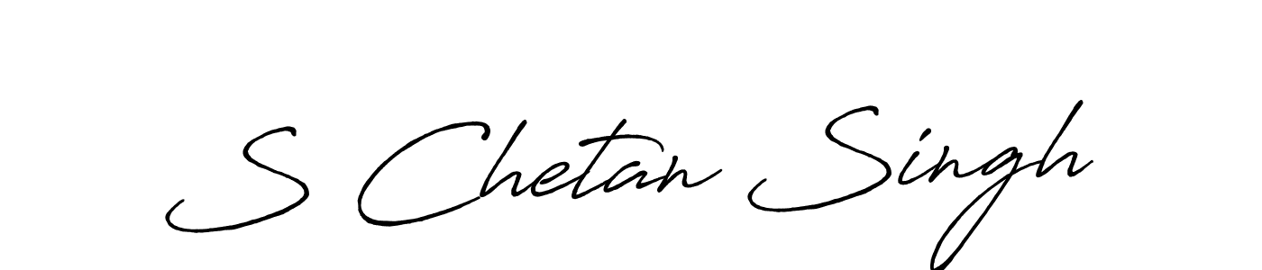 Create a beautiful signature design for name S Chetan Singh. With this signature (Antro_Vectra_Bolder) fonts, you can make a handwritten signature for free. S Chetan Singh signature style 7 images and pictures png