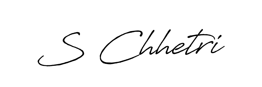 Make a beautiful signature design for name S Chhetri. With this signature (Antro_Vectra_Bolder) style, you can create a handwritten signature for free. S Chhetri signature style 7 images and pictures png