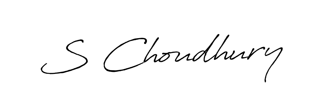 Create a beautiful signature design for name S Choudhury. With this signature (Antro_Vectra_Bolder) fonts, you can make a handwritten signature for free. S Choudhury signature style 7 images and pictures png