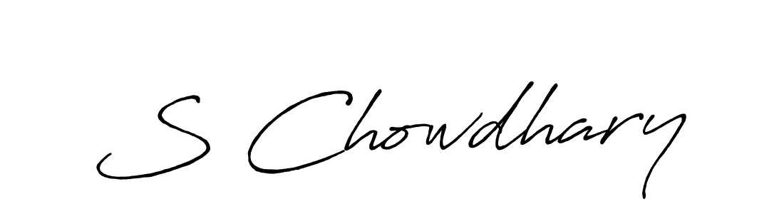 Create a beautiful signature design for name S Chowdhary. With this signature (Antro_Vectra_Bolder) fonts, you can make a handwritten signature for free. S Chowdhary signature style 7 images and pictures png