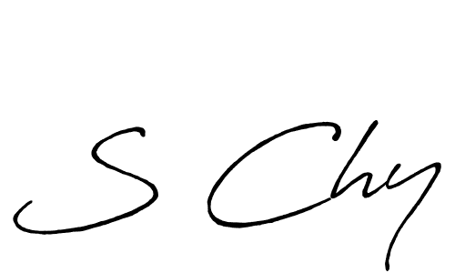 Use a signature maker to create a handwritten signature online. With this signature software, you can design (Antro_Vectra_Bolder) your own signature for name S Chy. S Chy signature style 7 images and pictures png