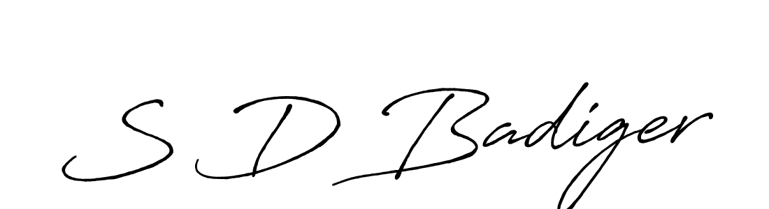 if you are searching for the best signature style for your name S D Badiger. so please give up your signature search. here we have designed multiple signature styles  using Antro_Vectra_Bolder. S D Badiger signature style 7 images and pictures png
