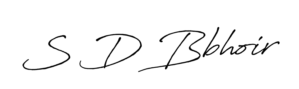 How to make S D Bbhoir name signature. Use Antro_Vectra_Bolder style for creating short signs online. This is the latest handwritten sign. S D Bbhoir signature style 7 images and pictures png