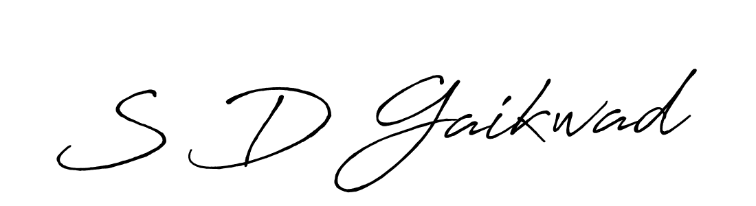 Create a beautiful signature design for name S D Gaikwad. With this signature (Antro_Vectra_Bolder) fonts, you can make a handwritten signature for free. S D Gaikwad signature style 7 images and pictures png