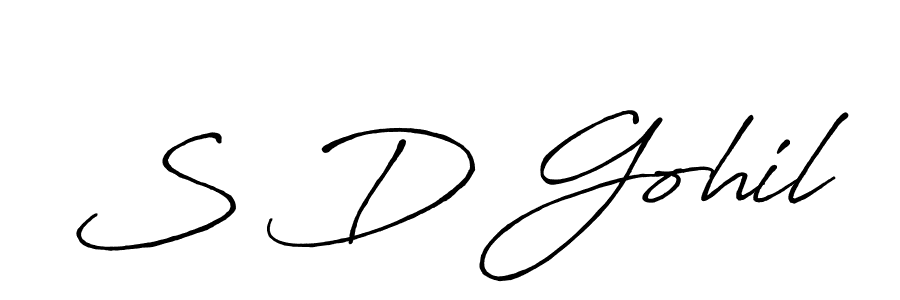 Also we have S D Gohil name is the best signature style. Create professional handwritten signature collection using Antro_Vectra_Bolder autograph style. S D Gohil signature style 7 images and pictures png