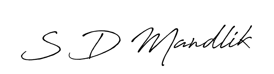 S D Mandlik stylish signature style. Best Handwritten Sign (Antro_Vectra_Bolder) for my name. Handwritten Signature Collection Ideas for my name S D Mandlik. S D Mandlik signature style 7 images and pictures png