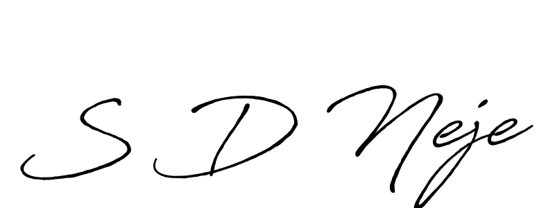 You should practise on your own different ways (Antro_Vectra_Bolder) to write your name (S D Neje) in signature. don't let someone else do it for you. S D Neje signature style 7 images and pictures png