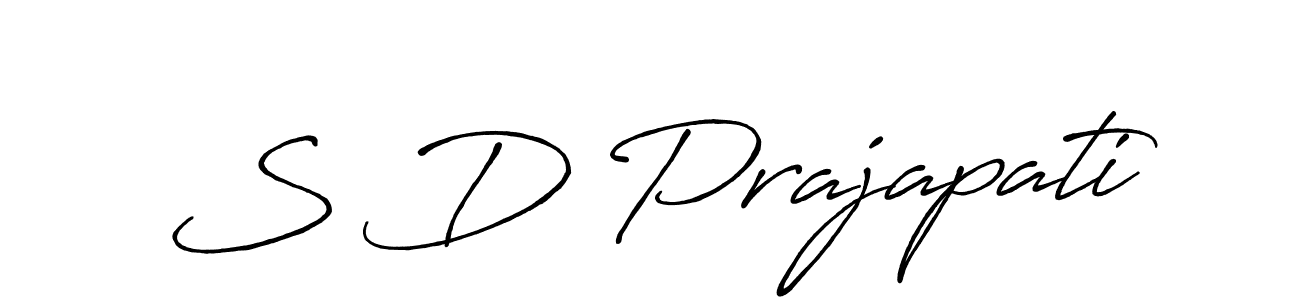 Create a beautiful signature design for name S D Prajapati. With this signature (Antro_Vectra_Bolder) fonts, you can make a handwritten signature for free. S D Prajapati signature style 7 images and pictures png