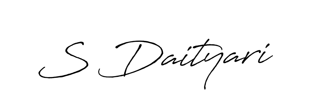 Create a beautiful signature design for name S Daityari. With this signature (Antro_Vectra_Bolder) fonts, you can make a handwritten signature for free. S Daityari signature style 7 images and pictures png