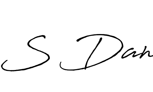The best way (Antro_Vectra_Bolder) to make a short signature is to pick only two or three words in your name. The name S Dan include a total of six letters. For converting this name. S Dan signature style 7 images and pictures png