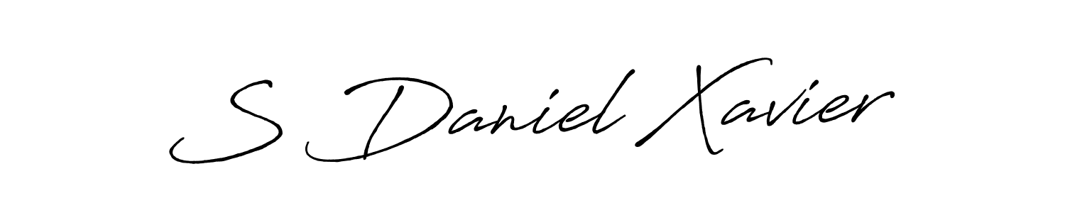 The best way (Antro_Vectra_Bolder) to make a short signature is to pick only two or three words in your name. The name S Daniel Xavier include a total of six letters. For converting this name. S Daniel Xavier signature style 7 images and pictures png