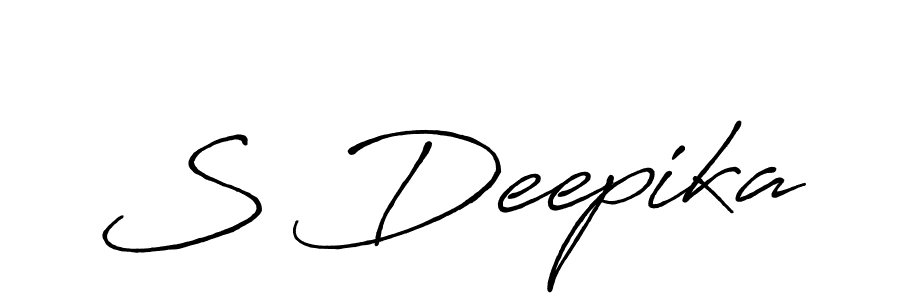 You should practise on your own different ways (Antro_Vectra_Bolder) to write your name (S Deepika) in signature. don't let someone else do it for you. S Deepika signature style 7 images and pictures png