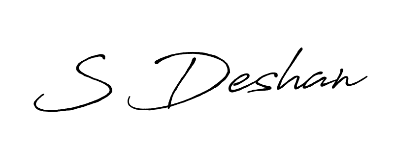 S Deshan stylish signature style. Best Handwritten Sign (Antro_Vectra_Bolder) for my name. Handwritten Signature Collection Ideas for my name S Deshan. S Deshan signature style 7 images and pictures png
