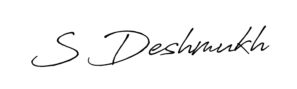 You should practise on your own different ways (Antro_Vectra_Bolder) to write your name (S Deshmukh) in signature. don't let someone else do it for you. S Deshmukh signature style 7 images and pictures png