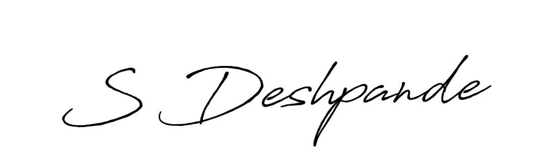 Similarly Antro_Vectra_Bolder is the best handwritten signature design. Signature creator online .You can use it as an online autograph creator for name S Deshpande. S Deshpande signature style 7 images and pictures png