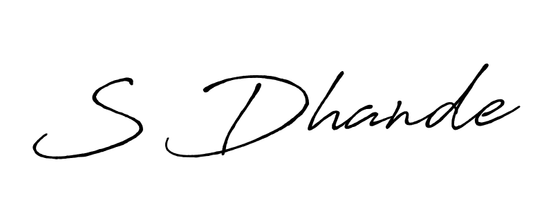 Design your own signature with our free online signature maker. With this signature software, you can create a handwritten (Antro_Vectra_Bolder) signature for name S Dhande. S Dhande signature style 7 images and pictures png