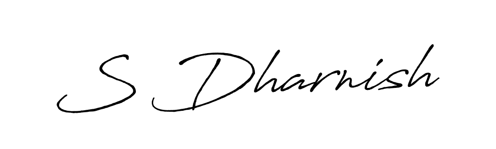 You should practise on your own different ways (Antro_Vectra_Bolder) to write your name (S Dharnish) in signature. don't let someone else do it for you. S Dharnish signature style 7 images and pictures png