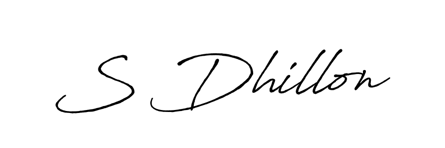 How to make S Dhillon name signature. Use Antro_Vectra_Bolder style for creating short signs online. This is the latest handwritten sign. S Dhillon signature style 7 images and pictures png