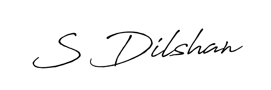 The best way (Antro_Vectra_Bolder) to make a short signature is to pick only two or three words in your name. The name S Dilshan include a total of six letters. For converting this name. S Dilshan signature style 7 images and pictures png