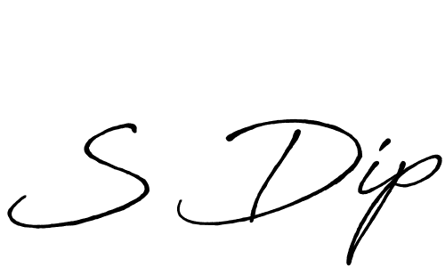 Make a beautiful signature design for name S Dip. With this signature (Antro_Vectra_Bolder) style, you can create a handwritten signature for free. S Dip signature style 7 images and pictures png