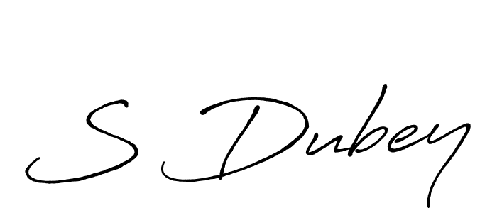 Make a beautiful signature design for name S Dubey. With this signature (Antro_Vectra_Bolder) style, you can create a handwritten signature for free. S Dubey signature style 7 images and pictures png