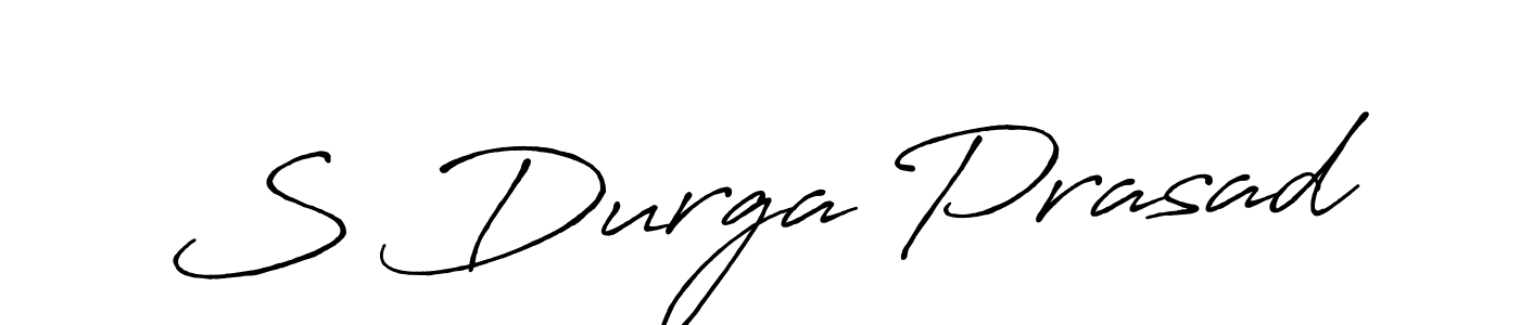 The best way (Antro_Vectra_Bolder) to make a short signature is to pick only two or three words in your name. The name S Durga Prasad include a total of six letters. For converting this name. S Durga Prasad signature style 7 images and pictures png