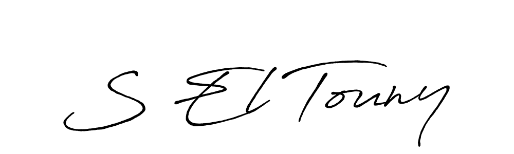 Make a beautiful signature design for name S El Touny. With this signature (Antro_Vectra_Bolder) style, you can create a handwritten signature for free. S El Touny signature style 7 images and pictures png
