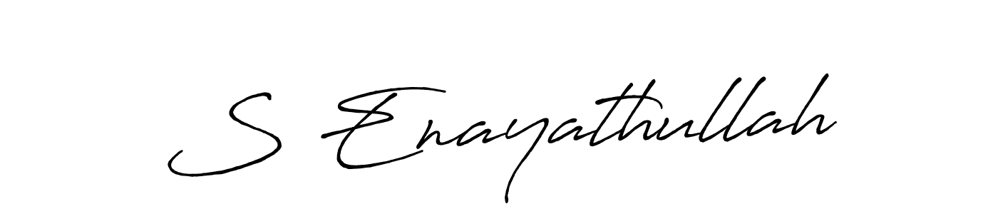 S Enayathullah stylish signature style. Best Handwritten Sign (Antro_Vectra_Bolder) for my name. Handwritten Signature Collection Ideas for my name S Enayathullah. S Enayathullah signature style 7 images and pictures png