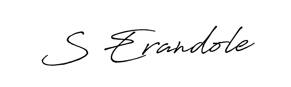 if you are searching for the best signature style for your name S Erandole. so please give up your signature search. here we have designed multiple signature styles  using Antro_Vectra_Bolder. S Erandole signature style 7 images and pictures png