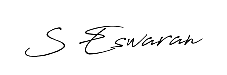 Create a beautiful signature design for name S Eswaran. With this signature (Antro_Vectra_Bolder) fonts, you can make a handwritten signature for free. S Eswaran signature style 7 images and pictures png