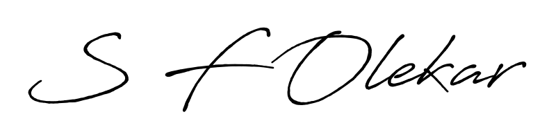 Quickly download S F Olekar name signature in high-resolution PNG using Antro_Vectra_Bolder style. Ready to insert into PDFs and online applications. S F Olekar signature style 7 images and pictures png