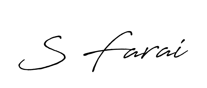 The best way (Antro_Vectra_Bolder) to make a short signature is to pick only two or three words in your name. The name S Farai include a total of six letters. For converting this name. S Farai signature style 7 images and pictures png
