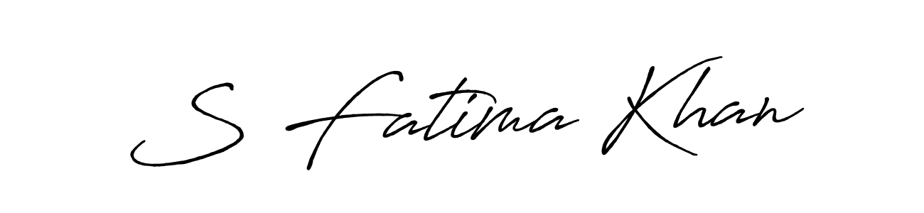 How to make S Fatima Khan name signature. Use Antro_Vectra_Bolder style for creating short signs online. This is the latest handwritten sign. S Fatima Khan signature style 7 images and pictures png