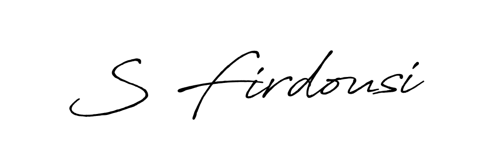 How to make S Firdousi signature? Antro_Vectra_Bolder is a professional autograph style. Create handwritten signature for S Firdousi name. S Firdousi signature style 7 images and pictures png