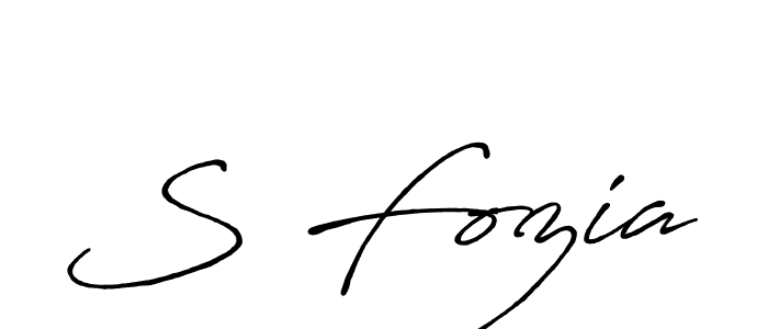 Create a beautiful signature design for name S Fozia. With this signature (Antro_Vectra_Bolder) fonts, you can make a handwritten signature for free. S Fozia signature style 7 images and pictures png