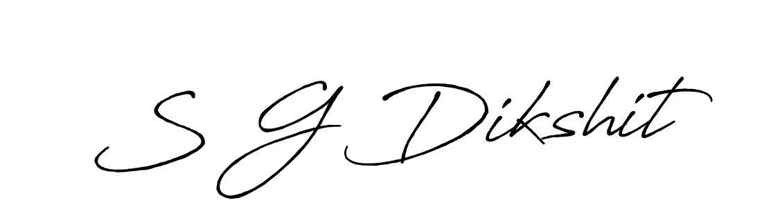 Create a beautiful signature design for name S G Dikshit. With this signature (Antro_Vectra_Bolder) fonts, you can make a handwritten signature for free. S G Dikshit signature style 7 images and pictures png