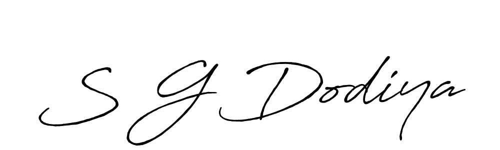 You should practise on your own different ways (Antro_Vectra_Bolder) to write your name (S G Dodiya) in signature. don't let someone else do it for you. S G Dodiya signature style 7 images and pictures png