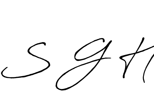 Use a signature maker to create a handwritten signature online. With this signature software, you can design (Antro_Vectra_Bolder) your own signature for name S G H. S G H signature style 7 images and pictures png