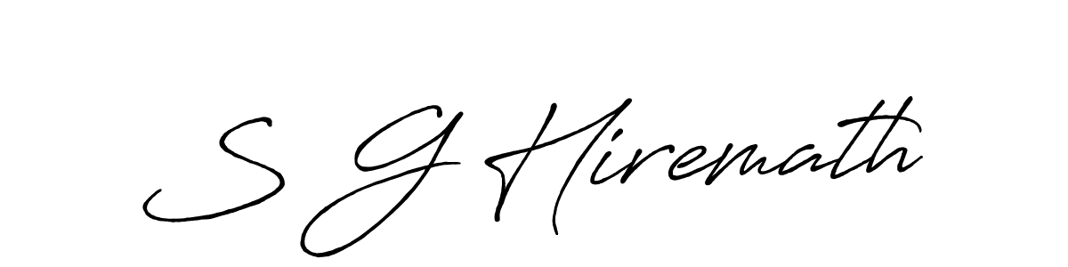 The best way (Antro_Vectra_Bolder) to make a short signature is to pick only two or three words in your name. The name S G Hiremath include a total of six letters. For converting this name. S G Hiremath signature style 7 images and pictures png